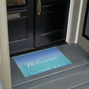 Paillasson Océan Tropical Beach House Calligraphy Bienvenue