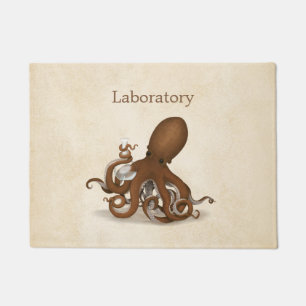 Paillasson Octopus Avec Fiole De Verre Porte De Laboratoire D