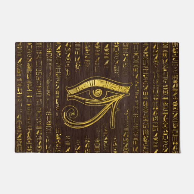 Paillasson Oeil égyptien de Horus et de hiéroglyphes sur le (Devant)