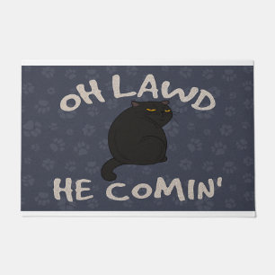 Paillasson Oh Lawd He Comin Amoureux des chats, Chat noir