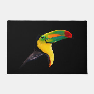 Paillasson Oiseau tropical coloré Noir Jaune Vert Toucan