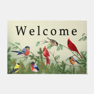 Paillasson Oiseaux Mat de porte Plante, Mat de beauté naturel