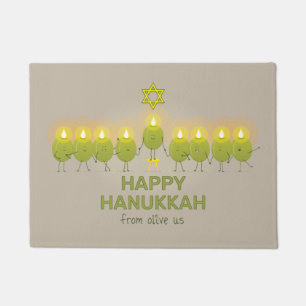 Paillasson Olive Hanoukka Menorah