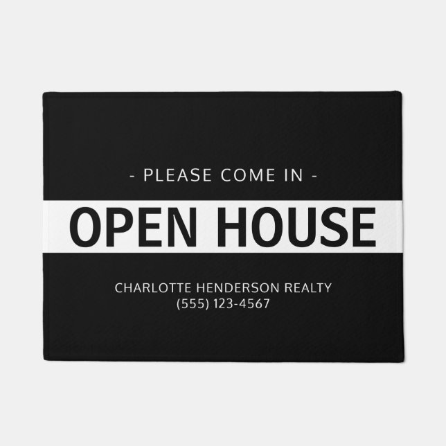 Paillasson Open House Black White Real Estate (Devant)