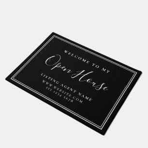 Paillasson Open House Immobilier Noir Élégant Chic Realtor