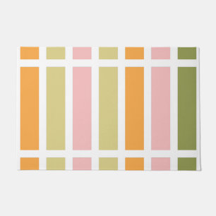 Paillasson Or rose orange et rayures vertes