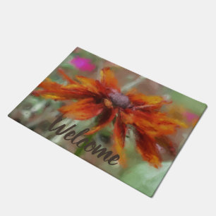 Paillasson Orange Black Eyed Susan Flower Art Bienvenue