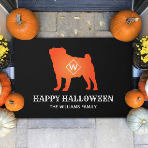 Paillasson Orange Carlin Happy Halloween Personnalisé Nom de 
