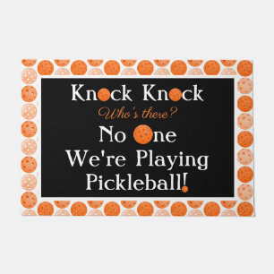 Paillasson Orange Pickleball Knock Knock Joie Bienvenue Accue