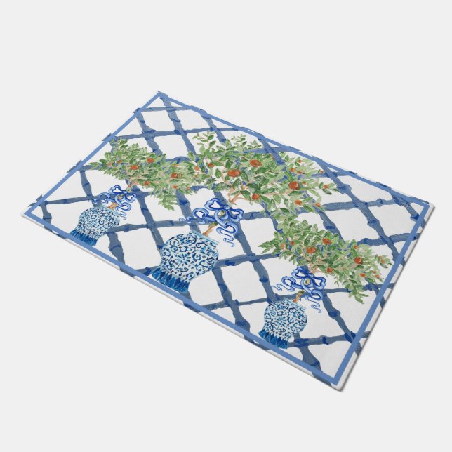 Paillasson Orange Tree Chinoiserie Ginger Jar Jars Topiary (Incliné)