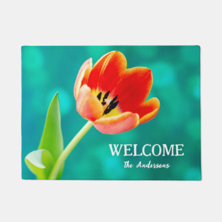 Paillasson Orange Tulip on Green