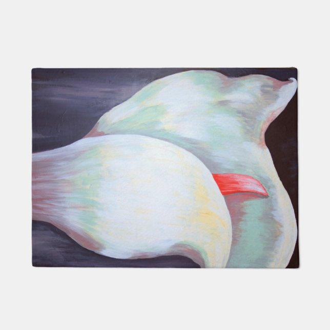 Paillasson Orchidée blanche d'ivoire avec teintes citron Lila (Devant)