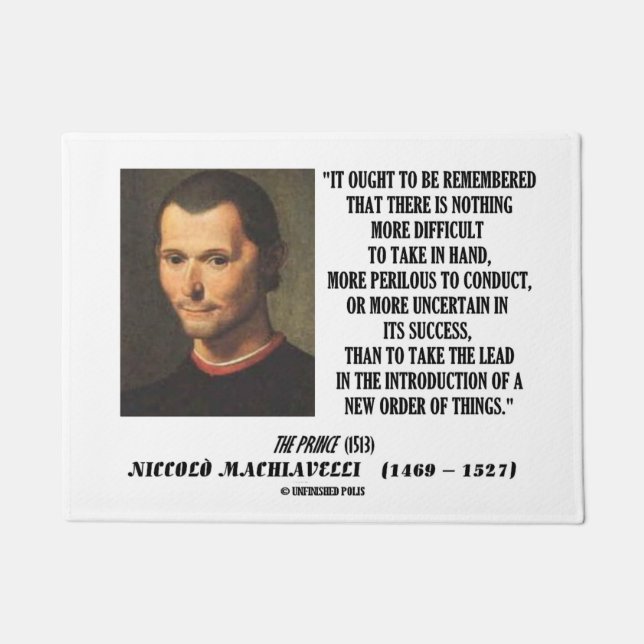 Paillasson Ordre d'introduction d'avance de Machiavel nouvel (Devant)