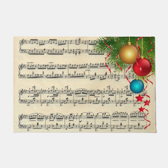 Paillasson Ornements De Noël Sur Musique (Devant)