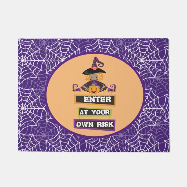 Paillasson ou tapis de sorcière d'Halloween (Devant)