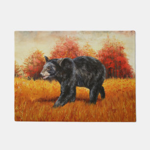 Paillasson Ours noir en forêt d'automne