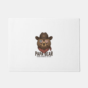 Paillasson Ours Papa Ours Cowboy Patriotique Vintage Vector D