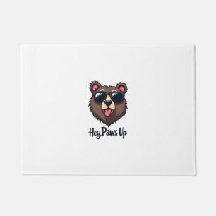 Paillasson Ours vintage Hey Paws Up avec des lunettes de sole