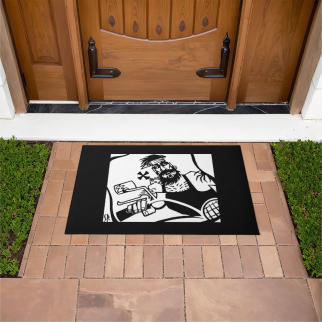 Paillasson Paillon noir Biker Bro (De plein air)
