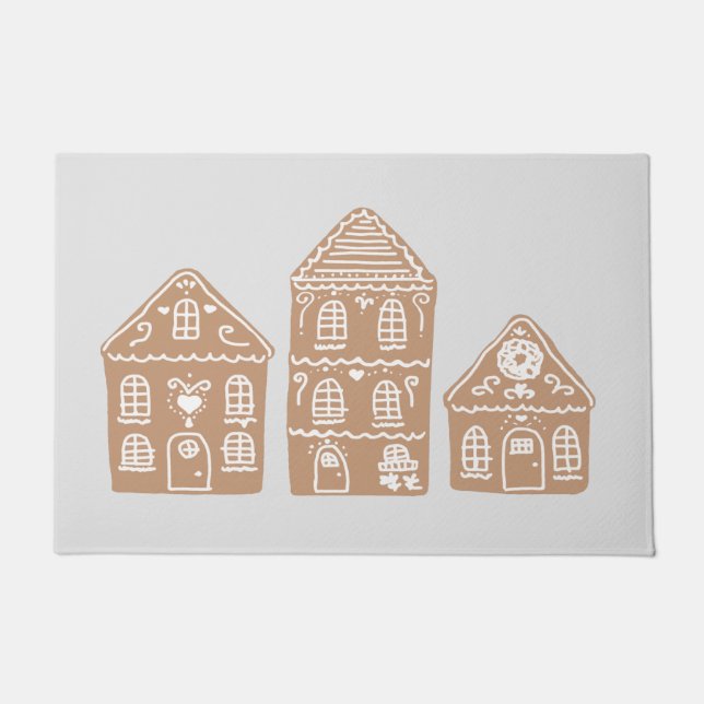 Paillasson Pain d'épice Maison Village Illustration Porte (Devant)