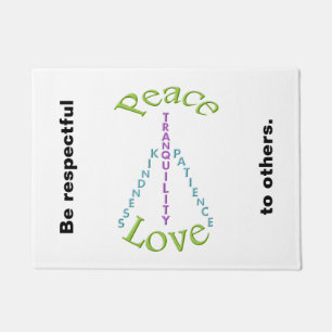 Paillasson Paix respectueuse amour bonté Doormat