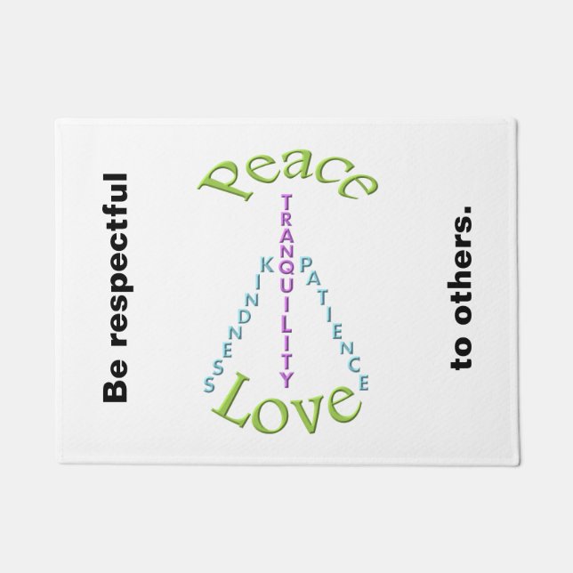 Paillasson Paix respectueuse amour bonté Doormat (Devant)