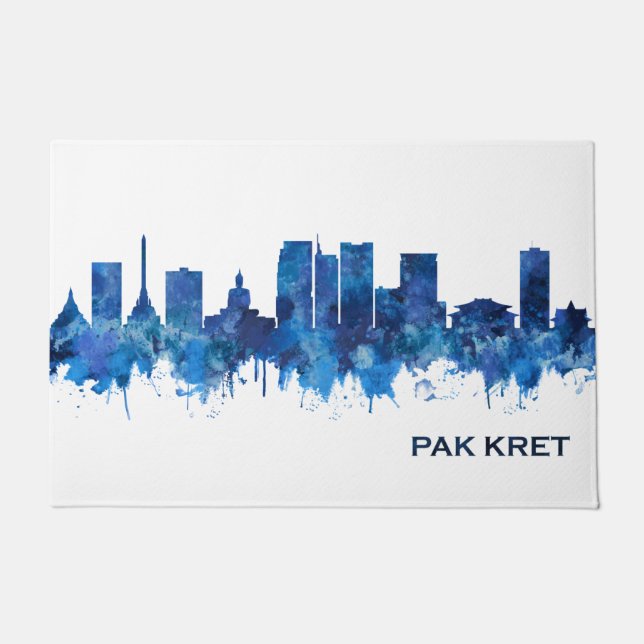 Paillasson Pak Kret Thaïlande Skyline Blue (Devant)