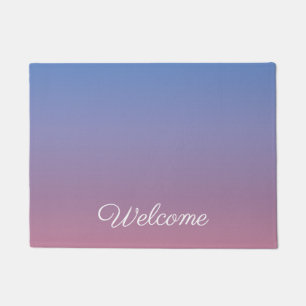 Paillasson Pale rose et bleu dégradé ombre