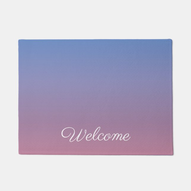 Paillasson Pale rose et bleu dégradé ombre (Devant)