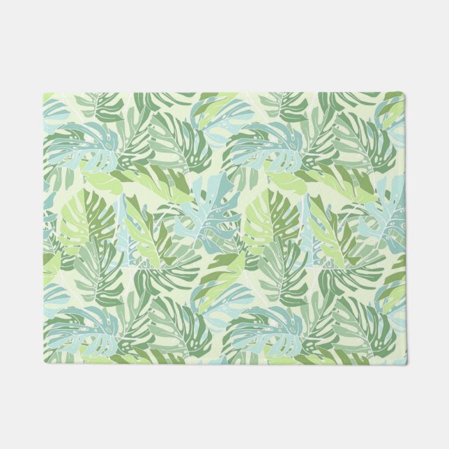 Paillasson Palmettes tropicales en pastel (Devant)