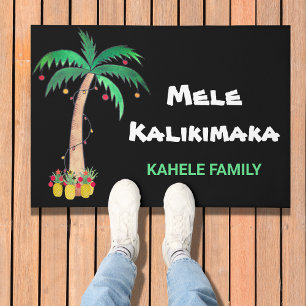 Paillasson Palmier de Noël personnalisé Mele Kalikimaka