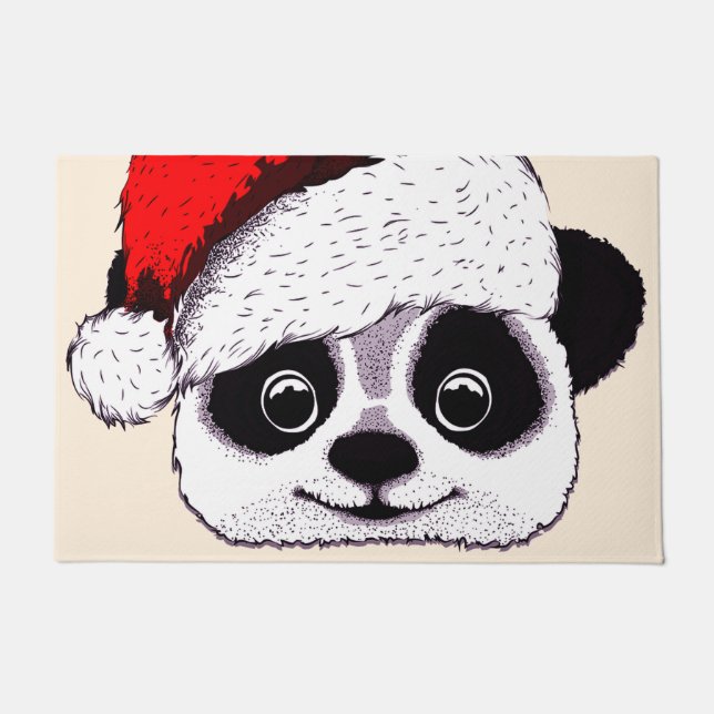 Paillasson panda mignon drôle dans Noël (Devant)
