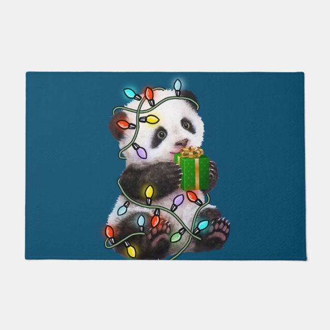 Paillasson Panda Tree Flammes de Noël Les Noël (Devant)