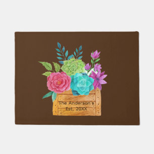 Paillasson Panier de fleurs personnalisé pour eux