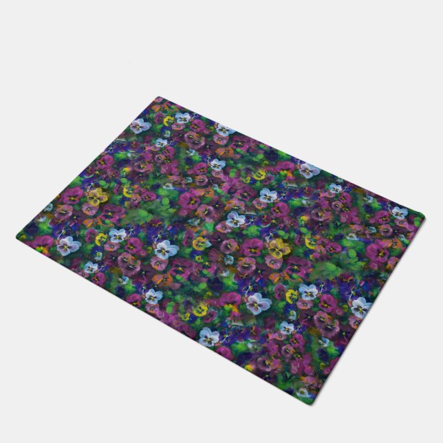 Paillasson Pansies [pink] outdoor rug (Incliné)