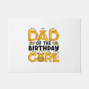 Paillasson Papa 1er Anniversaire Girl Giraffe Theme Party Zoo