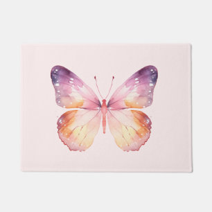Paillasson Papier aquarelle motif papillon 