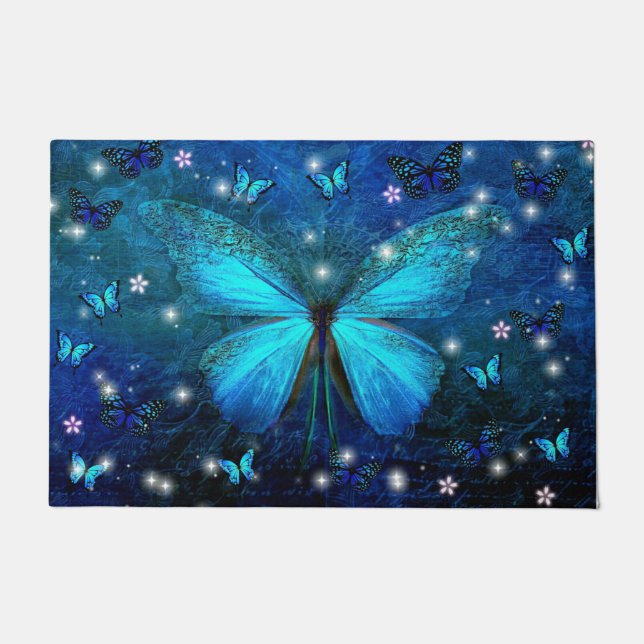 Paillasson Papillon bleu élégant (Devant)