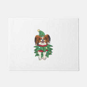 Paillasson Papillon Chien de Noël Chemise Noël Xmas Chiot Pap