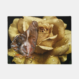 Paillasson Papillon de chien Rose d'or