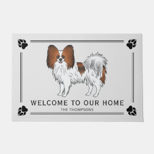 Paillasson Papillon Sable Rouge Mignon Chien Avec Texte Perso