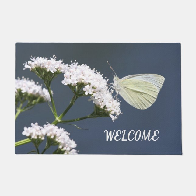 Paillasson Papillon Sur Fleurs Porte Mat (Devant)