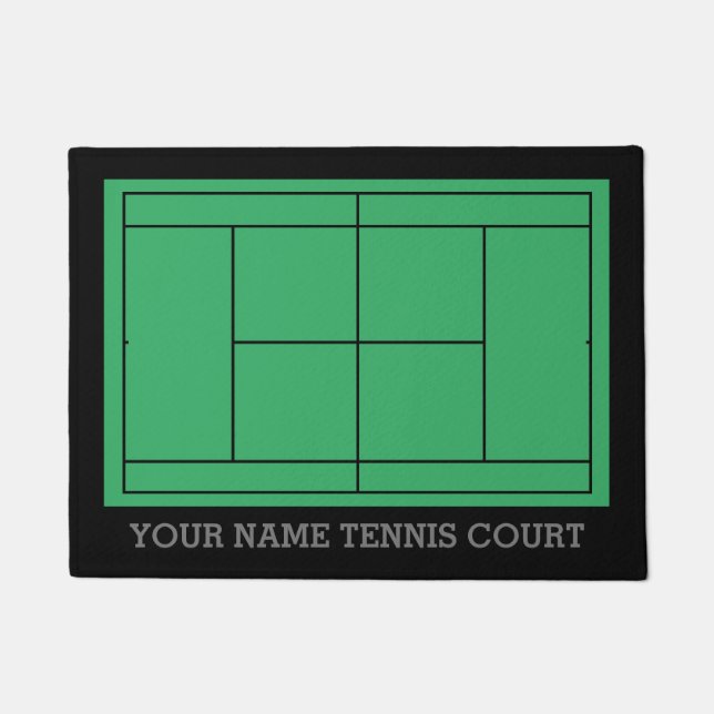 Paillasson Parcours de tennis privé personnalisé joli porte d (Devant)