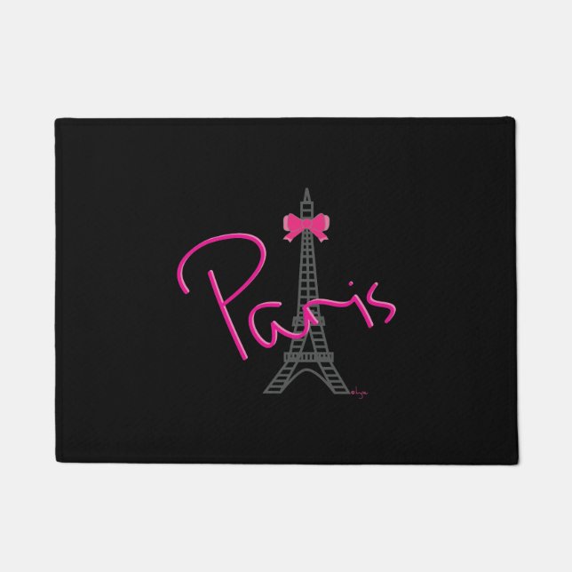 Paillasson Paris, France, Tour Eiffel avec arc rose, moderne (Devant)