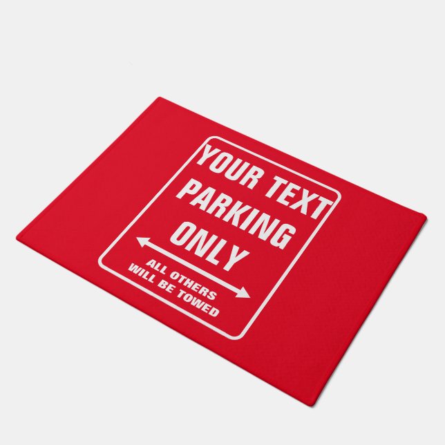Paillasson Parking personnalisé SEULEMENT drôle panneau d'ave (Incliné)