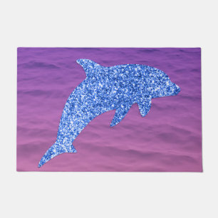 Paillasson Parties scintillant Bleue Dauphin En Mer Rose Et V