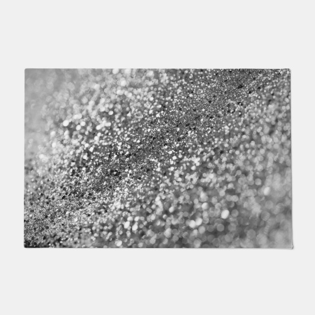Paillasson Parties scintillant Bokeh gris argent #1 (Parties  (Devant)