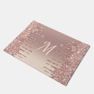 Paillasson Parties scintillant de de Monogram Doormat Rose G