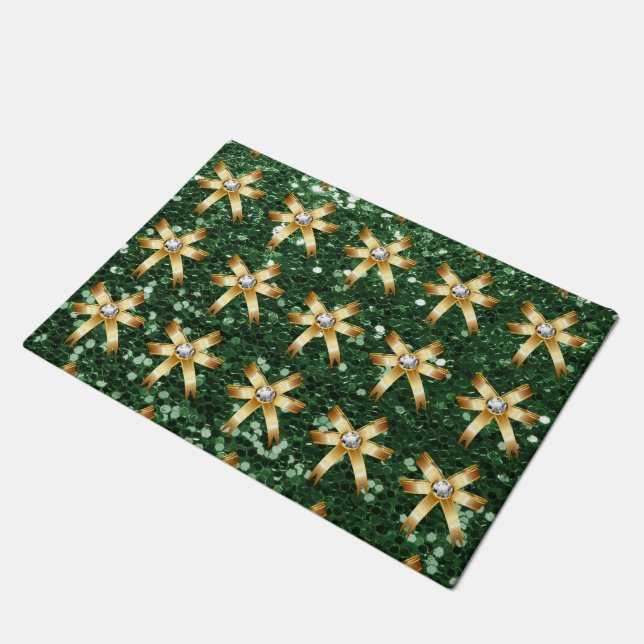 Paillasson Parties scintillant Deep Green Faux Gold Diamant B (Incliné)