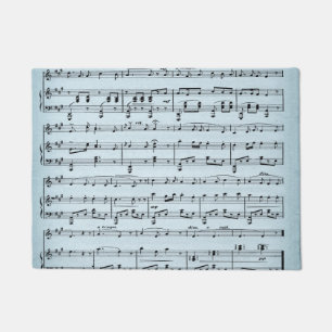 Paillasson Partition de musique bleue